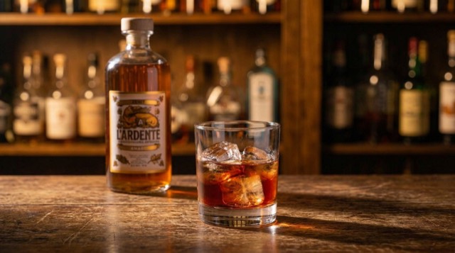Macchia — cocktail firmato L'Ardente con Zenit e Sanguamaro